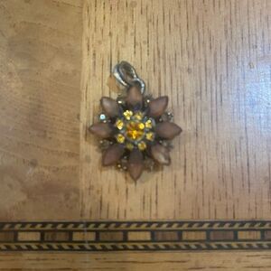 Pendant with Brown & Golden Yellow Crystals!